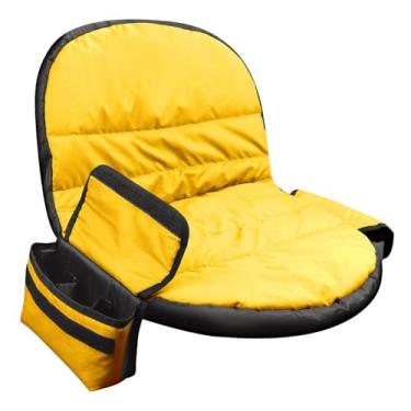 Imagem de Generic Capa de assento para cortador de grama com acolchoamento, capa de assento para trator, resistente para assentos de 12,5 a 14 polegadas de altura, Amarelo
