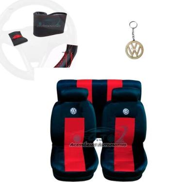 Imagem de capa banco carro couro vermelho+capa volante p parati 1982 - gj acesso