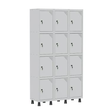 Imagem de Roupeiro 12 Portas Pequenos Com Fechadura Cinza Pandin