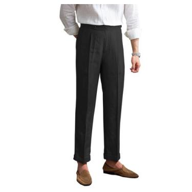 Imagem de Calças de linho BYLUNTA Vintage Summer leves para homens