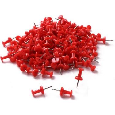 Imagem de 200 peças de alfinetes de plástico colorido mapa decorativo tachinhas 