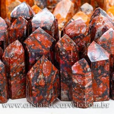Imagem de 1kg de Pontas de Unakita Brasileira Lapidadas à Mão - Formato Gerador 