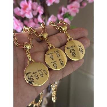 Imagem de Colar Medalha Personalizado para Filhos em Ouro - 01 Unidade - no-bran