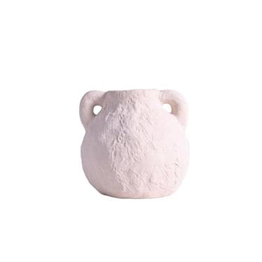 Imagem de Vaso de cerâmica branca arranjo sala de estar simples casa irregular textura áspera vaso decorativo