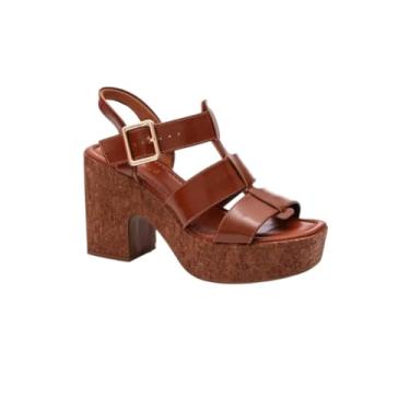 Imagem de Sandália Feminina Salto Bloco Plataforma Bebecê T5119-054 (Caramelo, BR, Adulto, Numérico, 38)