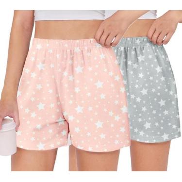 Imagem de Shorts de pijama Arshiner Girls, xadrez de verão, 11-12 anos, pacote c