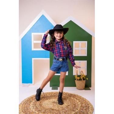 Imagem de Camisa Junina Miss Cherry Rodeio Manga Longa com Cinto e Fivela Sortid