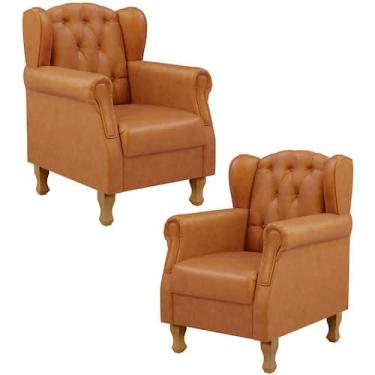 Imagem de Kit 02 Poltronas Decorativas Para Sala de Estar Yara P02 material sint