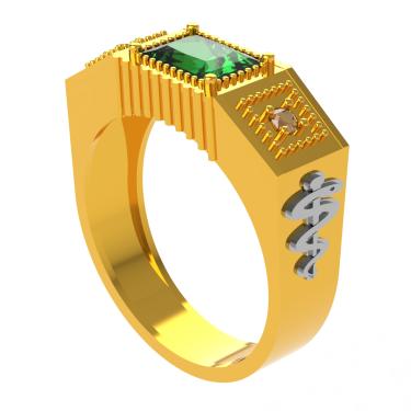 Imagem de Anel formatura medicina masculino ouro18k esmeralda diamantes