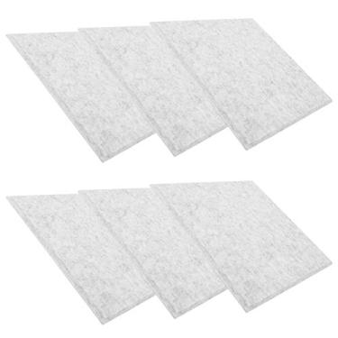 Imagem de Domary Painéis Silenciadores à Prova de Fogo, 6 Peças, Fibra de Poliéster, Placa Acústica de Absorção de Som para Gravação, Estúdio de Piano, Sala (Cinza Prateado)