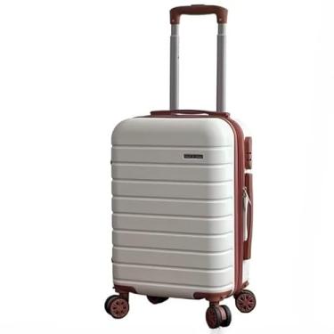 Imagem de Mala de viagem de bordo com 10KG,Material ABS, Rodinhas 360.(9kg Branca Expansível 54x33x23)