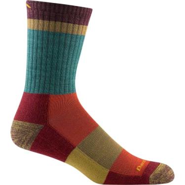 Imagem de Darn Tough – Meia masculina Heady Stripe Micro Crew Light Cushion (Estilo 1924) - azul-petróleo, média