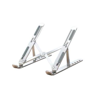 Imagem de Suporte Ergonômico para Notebook, Alumínio Prata, Ajustável, 25x18x15cm, Compatível com Laptops 7-15.6 Polegadas, Tablets, Livros, Capacidade 25kg, Design Portátil