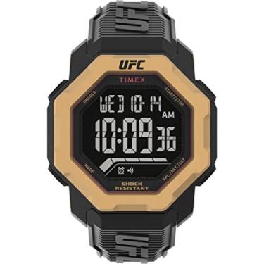 Imagem de Timex Relógio masculino UFC Knockout de 48 mm - pulseira preta com mostrador digital e caixa preta, Preto