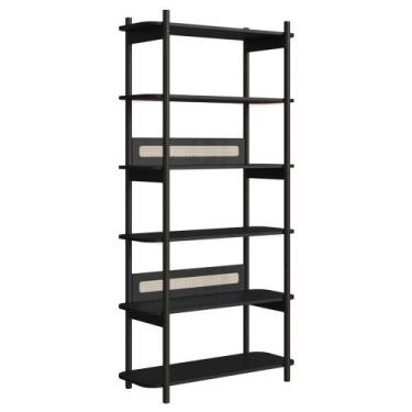 Imagem de Estante 180 Cm 6 Prateleiras Pes Madeira Oslo 27965 Nero Artesano Nero