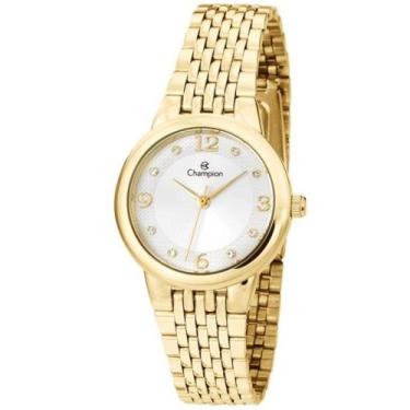 Imagem de Relógio CHAMPION feminino dourado strass CH24857H