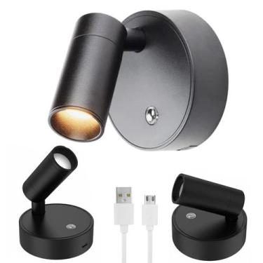 Imagem de Luminaria Arandela 3 Tons Ajustaveis Touch Recarregavel Usb Portatil D
