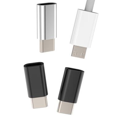 Imagem de Adaptador carregador USB C macho para micro USB fêmea (pacote com 3) para conversor de cabo Apple tipo C para iPhone 15 16 Pro Max para iPad 10 Air 4 conector de carregamento compatível com Samsung