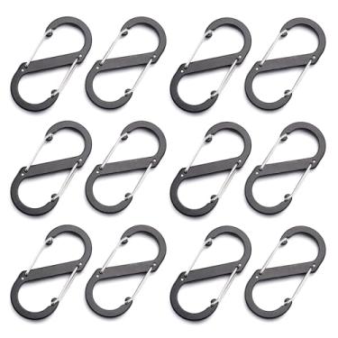 Imagem de 12 peças de clipes antifurto com fechaduras, zíper de substituição para bagagem, S pequeno mosquetão clipe mini, clipes de zíper de abertura dupla para trava de bagagem de viagem