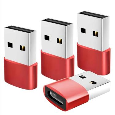 Imagem de Pacote com 10 adaptadores USBA para USBC, adaptador USB-A OTG, conversor de cabo carregador tipo C, adaptadores USB para iPhone 15 14 13, iWatch, iPad