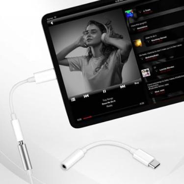 Imagem de Pacote com 2 adaptadores USB C para conector de fone de ouvido de 3,5 mm, dongle de cabo auxiliar de áudio com porta tipo C, compatível com iPhone 16/15/15 Plus/15 Pro/15 Pro Max/iPad/Pixel