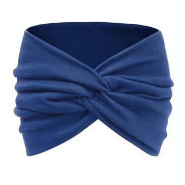 Imagem de Bandanas de turbante largas para mulheres, faixas de cabeça extra largas de 17 cm, bandanas de cabelo com nó antiderrapante, acessórios de cabelo modernos
