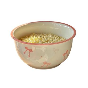 Imagem de Prato de cerâmica redondo sob o vidrado doméstico requintado resistência a altas temperaturas - [branco] - tigela de sopa de macarrão de 15 cm