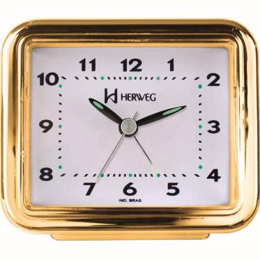 Imagem de Despertador Quartz Herweg Ref:2642-029 Dourado Retangular