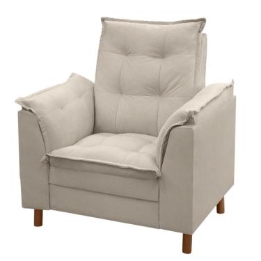 Imagem de Poltrona Isa Escritório Consultório Recepção Suede Bege - Mabe Magazine