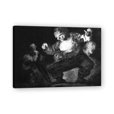 Imagem de Impressão em tela romântica espanhola FoolFrancisco De Goya - Obra-prima do influente pintor romântico 69,8 x 98 cm emoldurado