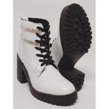 Imagem de Bota Feminina Coturno Feminino Sola Tratorada Feminina Com Extras Pedr
