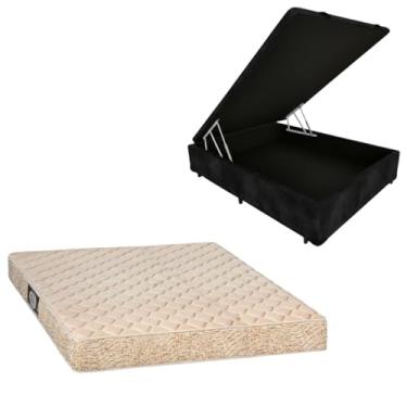 Imagem de Cama Box Baú Blindada com Colchão de Espuma Toulon D33 (SUEDE PRETO, Casal)