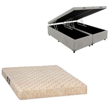 Imagem de Cama Box Baú Bipartida Blindada com Colchão de Espuma Toulon D33 (CORINO CINZA, Casal Bipartido)