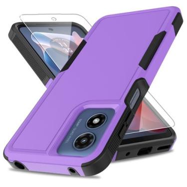 Imagem de Capa de telefone yuanming Moto G Play 2024 Military Grade Purple