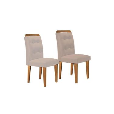 Imagem de Kit 2 Cadeiras Imbuia Veludo Perola