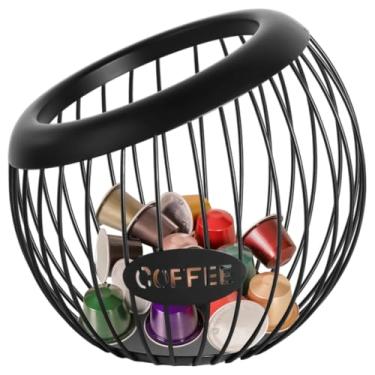 Imagem de Arame de metal moderno para cápsulas de café – Organizador de cápsulas de café expresso e copo de grande capacidade K-Capsule Fruit Countertop Snack Bowl