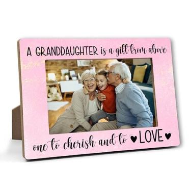 Imagem de DRWJPAT Porta-retrato para avó, presente para avó, Natal, aniversário, Ação de Graças, Dia das Mães, para a nova vovó, 10 x 15 cm, lembrancinhas de decoração de madeira para netos rosa - A16