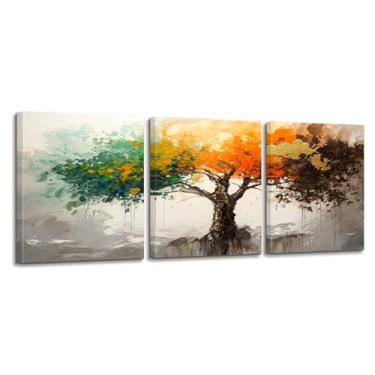 Imagem de xzartdiy Arte de parede em tela de 3 peças para sala de estar, quarto, árvore abstrata e decoração de imagem da vida, impressão de pintura de arte moderna para decoração de casa cozinha escritório 30