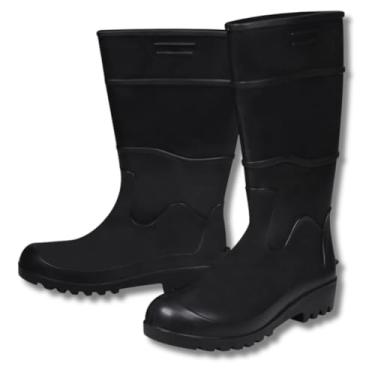 Imagem de Bota PVC Galocha Unissex Preta 26cm Cano Médio Impermeável Industrial Sem Forro Ideal Lavagem Chuva(33)