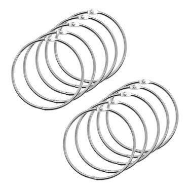 Imagem de Pacote com 10 anéis de fichário de folhas soltas de 10 cm extra grande aço niquelado chaveiro chaveiro anéis de metal para casa, escritório, cartões, recibos, fotos, arquivos, suprimentos de