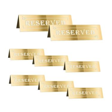 Imagem de NumRealm Placas acrílicas para assentos reservados, barracas de mesa de reserva de convidados à prova d'água dupla face para casamento, festa de aniversário, restaurante, reunião, ouro, 8 peças