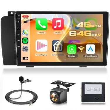 Imagem de 4G + 64G Android estéreo para Volvo XC70/V70/S60 2004-2007 unidade de cabeça de tela sensível ao toque IPS de 9 polegadas, Driauto estéreo para carro com carplay sem fio Android Auto GPS WiFi, DSP