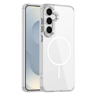 Imagem de Newhalper Capa magnética transparente projetada para Samsung Galaxy S25 FE [antiamarelamento] [compatível com MagSafe] [antiqueda e à prova de choque] Capa de telefone fina para Samsung S25 FE