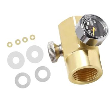 Imagem de Baoblaze Adaptador para recarga de cilindro de CO2 com manômetro de 2000 PSI, Tr21 4 para W21 8 14