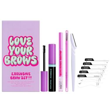 Imagem de Kit de lápis de sobrancelha,Kit de maquiagem de sobrancelhas - Kit de sobrancelha de 10 peças para maquiagem de olhos à prova d'água e resistente a quebras - Kit de maquiagem com aparador de sobrancel
