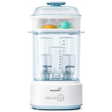 Imagem de Esterilizador e secador de garrafas, esterilizador de garrafa de vapor elétrico compacto (Esterilizador de Biberones), desinfetante de mamadeira para bebé, chupeta, peças de bomba, azul