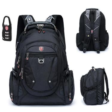 Imagem de Mochila Executiva Swissport Masculina Antifurto Notebook Cabo de Aço Saída USB Reforçada-Unissex