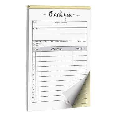 Imagem de KAIYUEMAOYI Livro de Recibos de Agradecimento E Pedidos, com Capa de Cartão, Recibo de, Profissional para Pequenas Empresas, 2 Vias Sem Impressão.