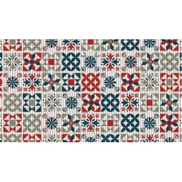 Imagem de Tapete Passadeira Tropical Azulejos 2.0 - Largura 65cm - por Metro Lin