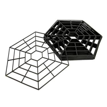 Imagem de Lurrose 20 peças de rede de proteção de peixes de seis ângulos para proteção, malha de plástico preta com design de diamante, para lagos de peixes e jardins ao ar livre